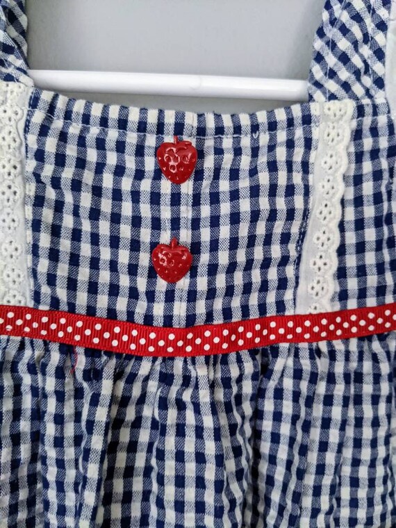 Vintage Gingham Dress, 12 m, Strawberry Dress, Se… - image 4