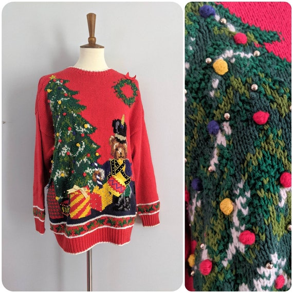 Vintage Christmas Sweater, Christmas Cardigan, Vin