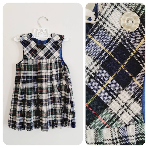 Vintage Girl Dress, Plaid Dress, Fall Dress, Girl… - image 1