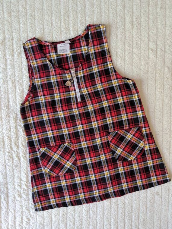 Vintage Girl Dress, 3T, Plaid Dress, Fall Dress, … - image 1