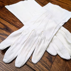 Vintage Gloves, Leather Gloves, Costume Gloves, Ladies Gloves, White Gloves, White Leather Gloves, Woodstock, 50s Gloves, 60s Gloves image 1