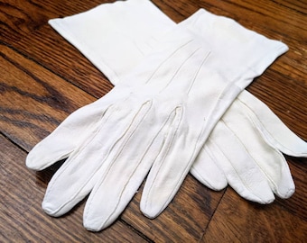 Vintage Gloves, Leather Gloves, Costume Gloves, Ladies Gloves, White Gloves, White Leather Gloves, Woodstock, 50s Gloves, 60s Gloves