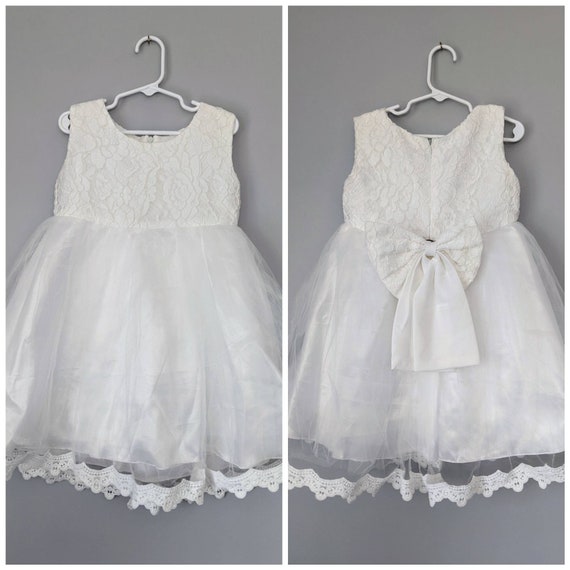 White Dress, Size 5, Kids Wedding Dress, Wedding … - image 1
