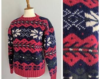 Vintage Wool Sweater, American Eagle, Winter Sweater, Christmas Sweater, Snowflake Sweater, Wool Sweater, Holiday Sweater, Oversized Sweater