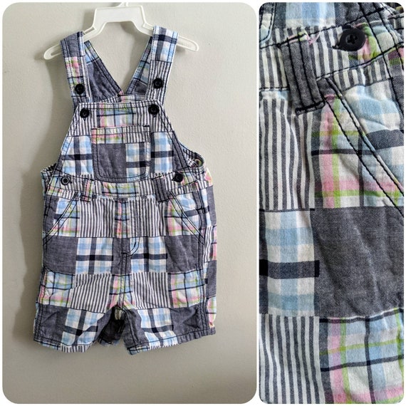 Plaid Overalls, 24m, Vintage Overalls, Blue Overa… - image 1