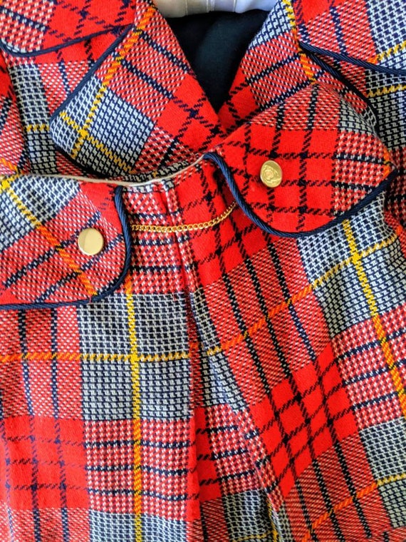 Vintage Girls Suit, Plaid Suit, 4, Christmas Outf… - image 3