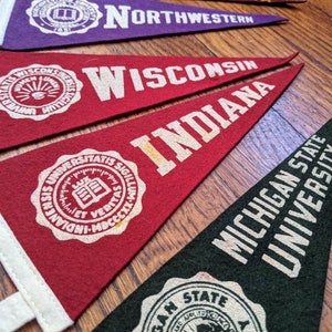 Vintage Pennant, Big Ten Pennant, Ohio State, Michigan, Wisconsin, Michigan State, Maryland, Indiana, Illinois, Minnesota, Northwestern image 2