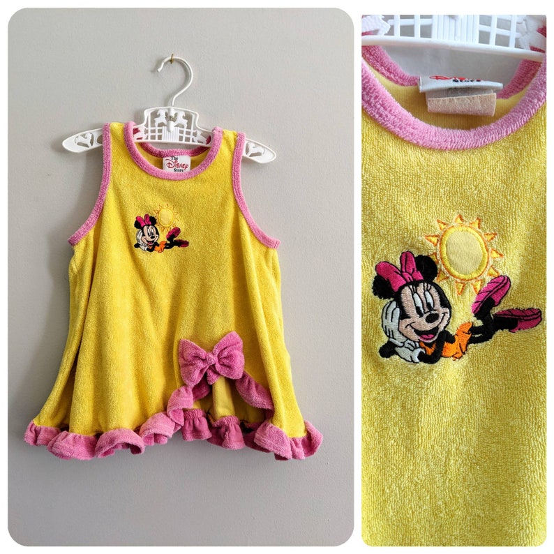 Terry Cloth Dress Terry, Swimsuit Cover up Minnie Mouse Beach Cover up Vacation Dress Disney Dress Minnie Mouse Dress 45