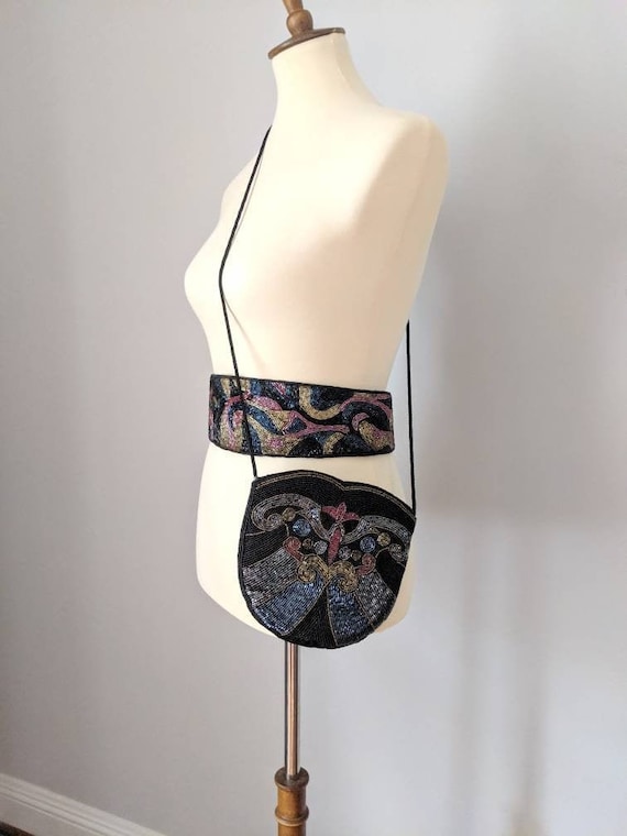 Vintage Beaded Handbag, Vintage Beaded Belt, Rega… - image 1