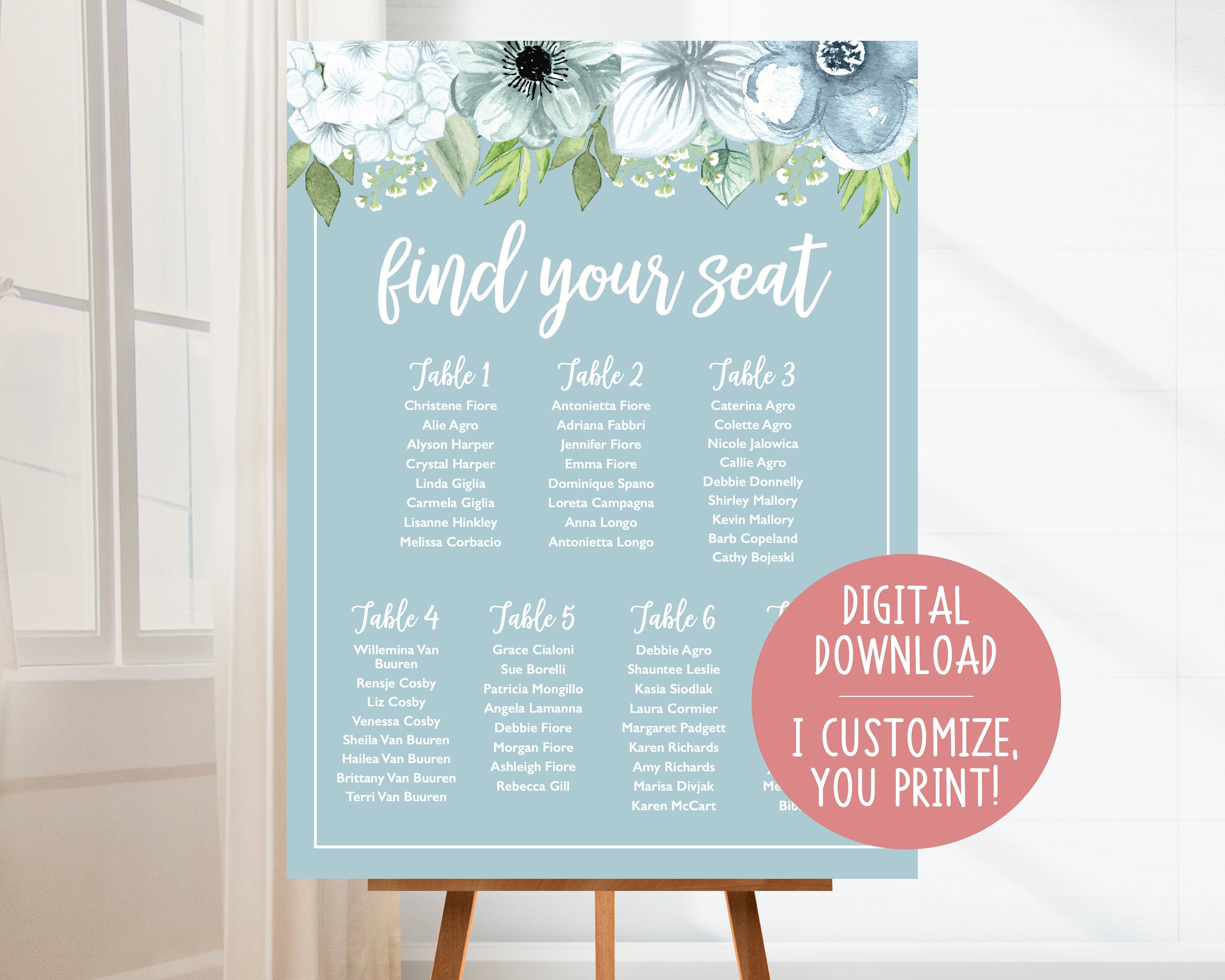 Baby Shower Seating Chart Custom File Digital Download Etsy UK