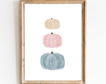 Printable, Pumpkin Print, Pastel Pumpkin Print, Autumn Print, Minimalist Fall Print, Fall Home Decor, 8x10 Print, Digital Download, PDF