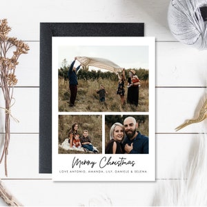 Carte de Noël de famille avec photo, carte de vœux, carte de Noël photo personnalisée, carte moderne, minimaliste, téléchargement numérique, 5 x 7, vertical