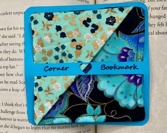 Paisley Bookmark, Corner Bookmark, Handmade Page Saver, Floral Bookmark, Sewn Fabric Bookmark, Gift for Book Lovers, Bookish Gift Idea