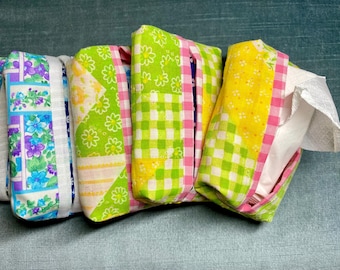 Tissue Pocket for Purse, Handmade Sewn Tissue Pocket Holder for Purse, Travel Tissue Pocket, Made of Fabric --Cute, Compact & Convenient