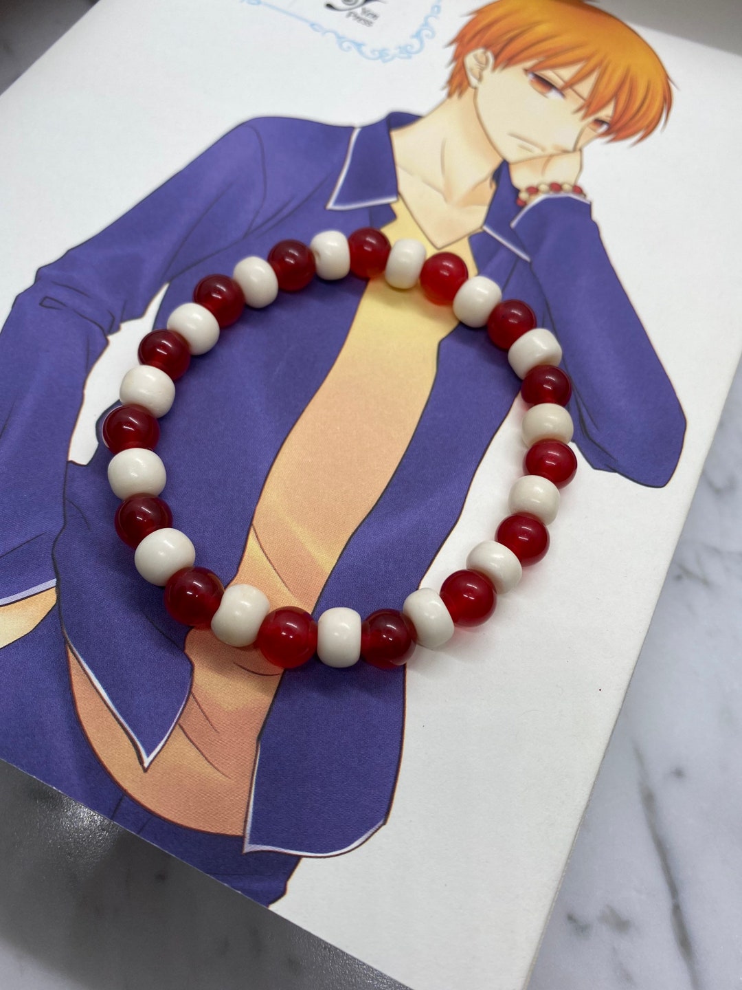 Fruits Basket Kyo Sohma Inspired Bracelet With Agate and Ox Bone Etsy