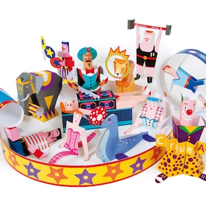 Circus | DIY Paper Craft Kit | 3D Paper Toys | Colourful Cutouts to Assemble | Creative Activity