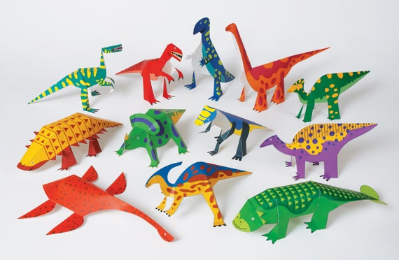Dinosaurs DIY Paper Craft Kit 3D Paper Toys Colourful - Etsy Dinosaurs DIY Paper Craft Kit 3D Paper Toys Colourful - Etsy