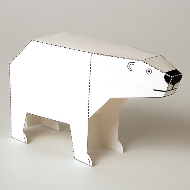 Polar Animals DIY Paper Craft Kit 3D Paper Toys Colourful Cutouts to