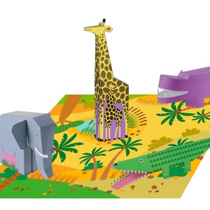 Tropique | Kit de créations manuelles en papier | Jouets en papier 3D | Découpes colorées à assembler | Activité créative