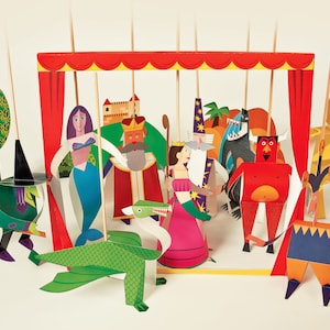 Théâtre de papier | Kit de créations manuelles en papier | Jouets en papier 3D | Découpes colorées à assembler | Activité créative