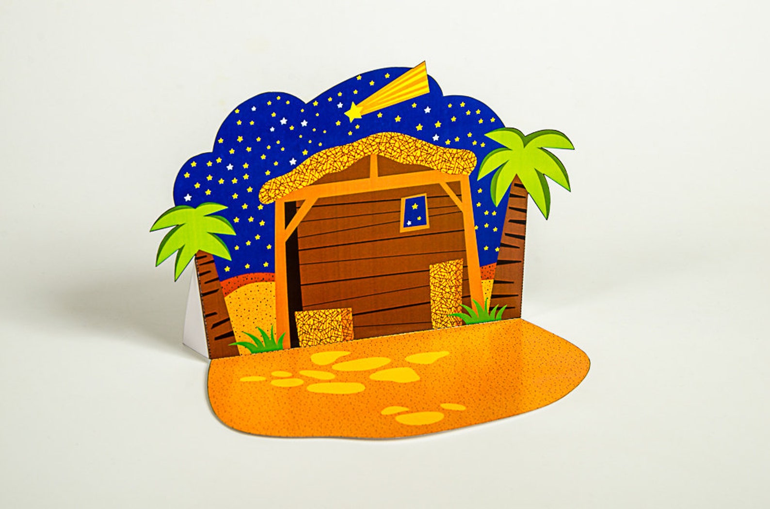 Nativity Scene DIY Paper Craft Kit 3D Paper Toys Colourful Cutouts to