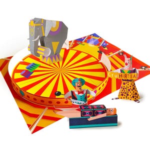 Circus | DIY Paper Craft Kit | 3D Paper Toys | Colourful Cutouts to Assemble | Creative Activity