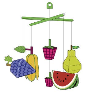 Fruits DIY Paper Craft Kit 3D Paper Toys Colourful Cutouts to Assemble Creative Activity image 5