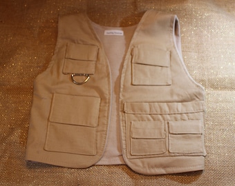 LL Bean Khaki Fly Fishing 18 Pocket Vest Vintage Large 90’s