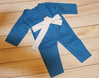 Handmade Baby Karate Gi: Newborn Photo Prop, BJJ Outfit