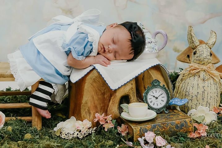 Alice In Wonderland Themed Newborn Session
