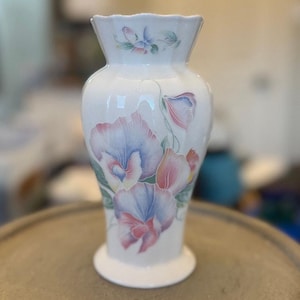 Aynsley England Little Sweetheart Bone China Vase, Floral Butterfly Design