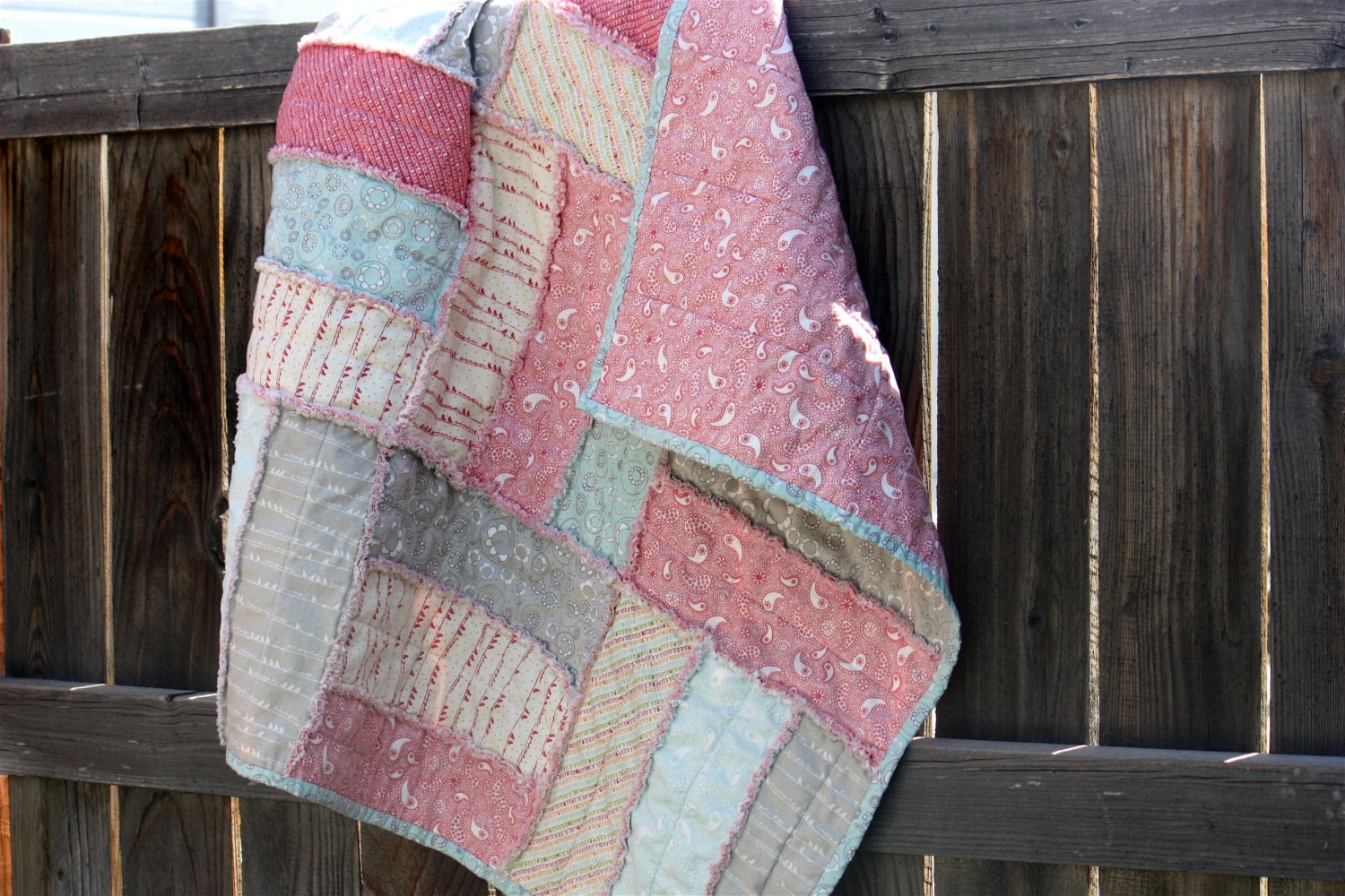 Custom Rag Quilt Crib Quilt Choose Your Own Colors Baby Quilt by