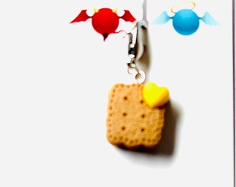 Cookie Zipper Charm: 3D Food Resin Clip-on Pull
