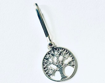 Tree of Life Zipper Pull: Antique Silver Purse Charm
