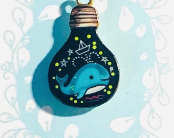 Blue whale Needle minder, whale magnet,  magnetic needle minder for cross stitch or embroidery, thread keeper, gift for stitcher