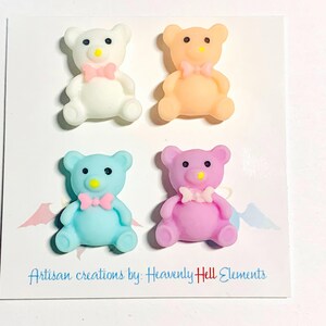Teddy bear magnet set mixed colors office magnets resin magnets set of 4 magnets assorted colors teddy with bow tie