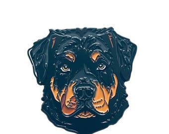 Rottweiler Needle Minder: Enamel Magnetic Dog Thread Keeper
