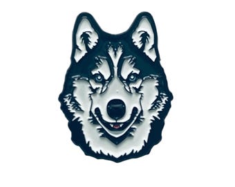 Husky Needle Minder: Enamel Magnetic Dog Thread Keeper