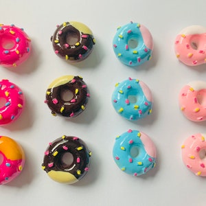 Resin Donut Magnets: Assorted Sprinkled Doughnut Fridge Magnets