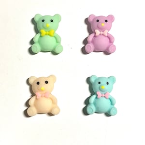 Teddy bear magnet set mixed colors office magnets resin magnets set of 4 magnets assorted colors teddy with bow tie