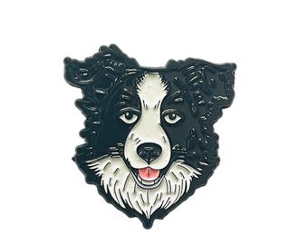 Border Collie Needle Minder: Enamel Magnetic Thread Keeper