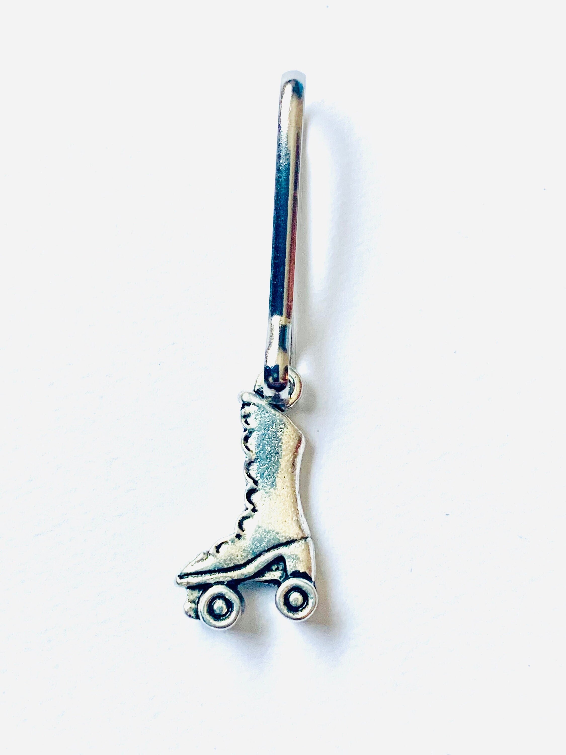 Antique silver roller skates charm - Etsy 日本