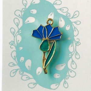 Blue flower Needle minder Enamel magnetic needle minder magnetic for cross stitch or embroidery flower thread keeper