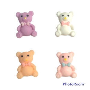 Teddy bear magnet set mixed colors office magnets resin magnets set of 4 magnets assorted colors teddy with bow tie