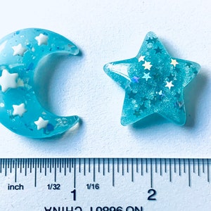 Celestial magnet set, moon and star magnets, celestial star set of 2, celestial home decor set 3 image 2