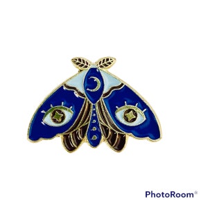 Blue moth magnetic, moth magnet,  magnetic needle minder magnetic for cross stitch or embroidery thread keeper,  gift for stitcher