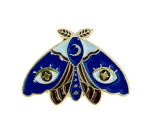 Blue moth magnetic, Needle minder Enamel magnetic needle minder magnetic for cross stitch or embroidery thread keeper summer