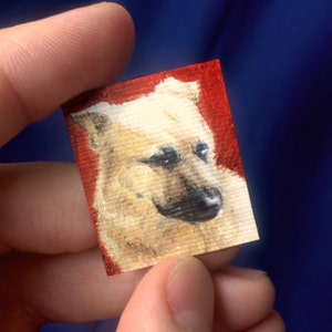 Custom Pet Portrait Mini Oil Painting, Framed
