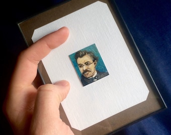 Mini Friedrich Nietzsche Portrait Painting, Framed