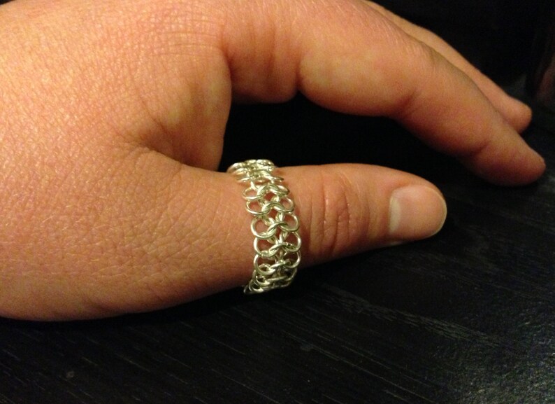 Silver Ring Chainmaille European 4 in 1 Etsy